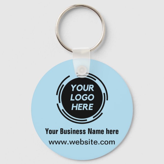 Business Logo Basic Employee Staff Keychain (Front)