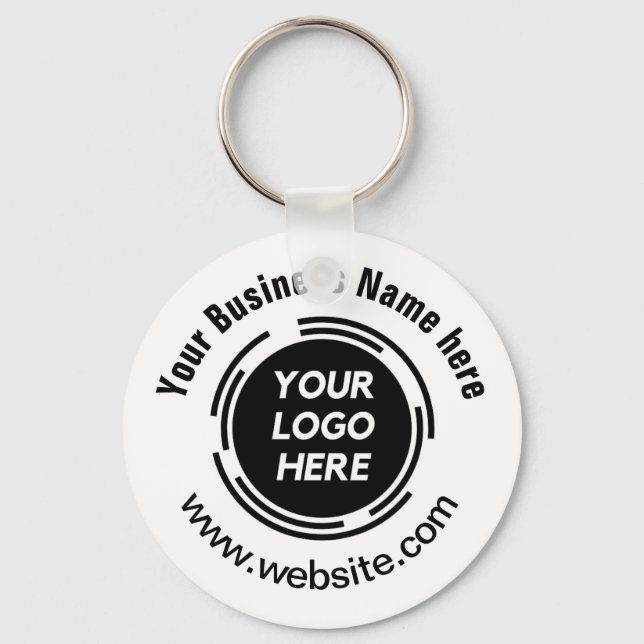 Business Logo Basic Employee Staff Keychain (Front)