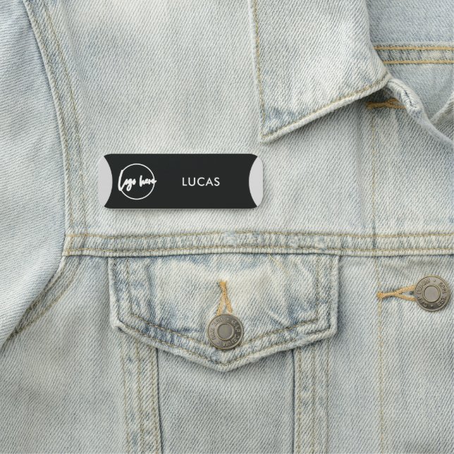 Business Logo Basic Employee Staff Name Na Tag (In Situ)