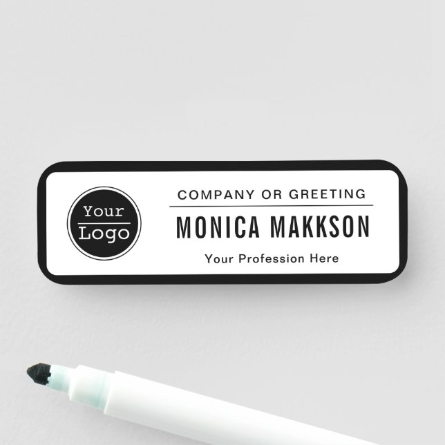  Business Logo Basic Employee Staff  Name Tag (In Situ)