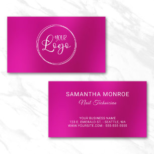 Business Logo Berry Hot Pink Ombre Blur Card
