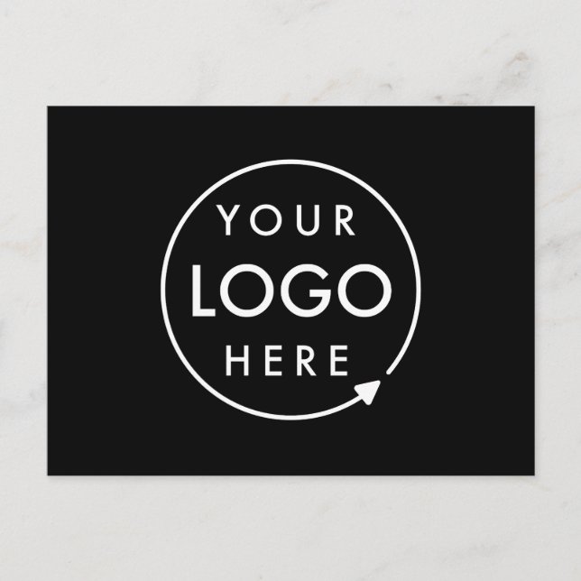 Business Logo | Black Corporate Company Postcard (Front)