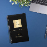 Business logo black gold elegant monogram 2025 planner<br><div class="desc">A stylish,  classic black background.  Personalize and add your business,  company logo,  a text,  year and personal name.  Golden letters.  If you want it without text,  use your back-space key to delete.</div>