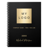 Business logo black gold elegant monogram notebook (Front)