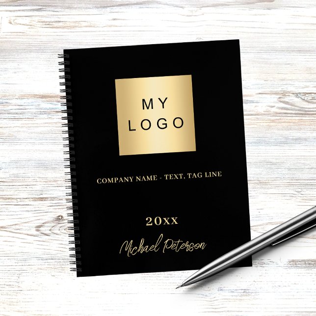 Business logo black gold name script notebook (Creator Uploaded)