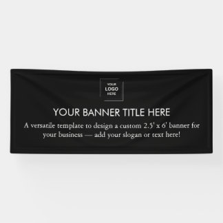 Business Logo | Black Modern 6' Advertising Banner