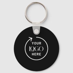 Business Logo Black   Modern Minimalist Keychain