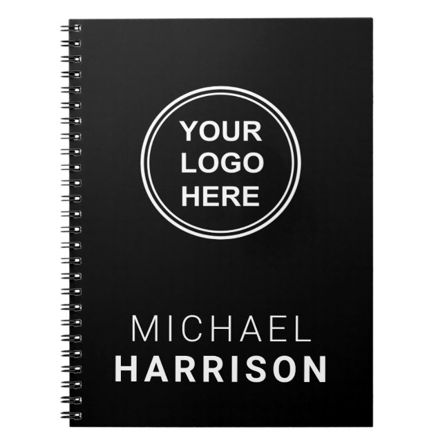 Business Logo Black Notebook (Front)