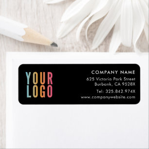 Business Logo Black Return Address Label