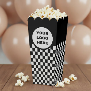Business Logo Black & White Checkerboard Movie Favor Box