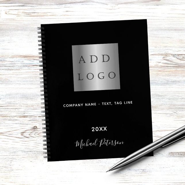 Business logo black white name script notebook (Creator Uploaded)
