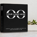 Business Logo Black White Professional Binder<br><div class="desc">Simple black and white business template in modern minimalist style that can be easily updated with your company logo and text. Designed with a horizontal logo banner image (2560 x 1440 px), you can customize by changing the text and image using the fields provided, or use the "message" button to...</div>