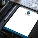 Business Logo Blue and White Simple Letterhead<br><div class="desc">Elevate your business communication with this professional and elegant letterhead template. Featuring a simple modern design with a clean blue and white colour palette, this letterhead is perfect for companies looking for a minimalist, bold, and formal corporate look. Whether for promotional materials, official mail, or office supplies, this customizable letterhead...</div>