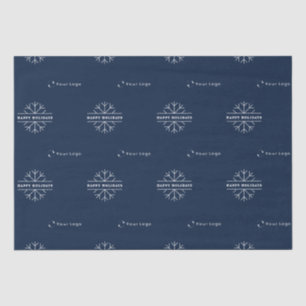Business Logo Blue Christmas Snowflake Tissue Paper