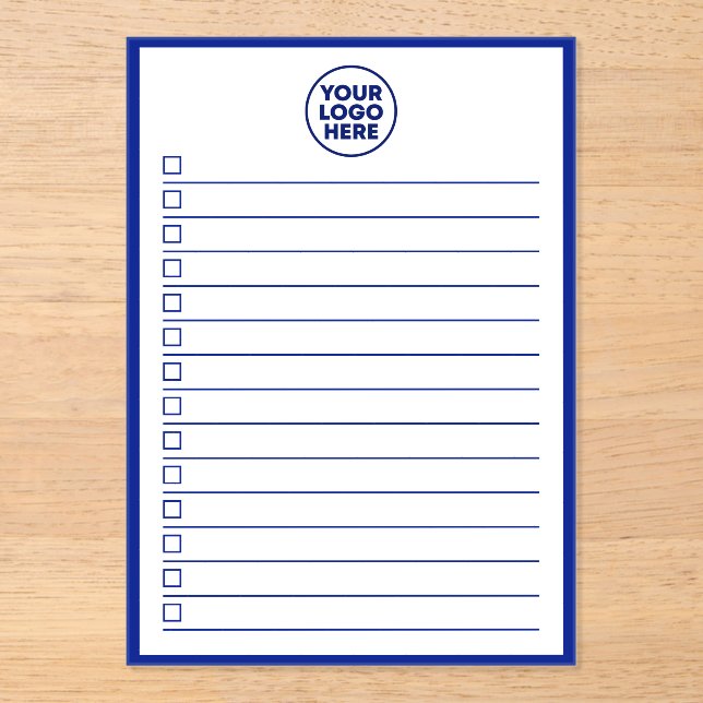 Business Logo Blue To Do List Dry Erase Board Acrylic Invitations (Front)