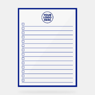 Business Logo Blue To Do List Dry Erase Board Acrylic Sign