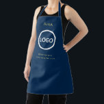 Business Logo Blush Navy Blu Employee Staff Name Apron<br><div class="desc">Business Logo Blush Navy Blue and Gold Employee Staff Name
A simple blush Navy Blue custom business template in a modern minimalist style which can be easily updated with your company logo and text.
business, logo, blush, Navy Blue, employee, staff, name, server, company logo, Navy Blue logo</div>