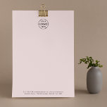 Business Logo | Blush Pink Modern Minimalist Letterhead<br><div class="desc">A simple custom blush pink business letterhead template in a modern minimalist style which can be easily updated with your company logo and letterhead footer including your company name, address, telephone, email, website and any other info including social media usernames. Need help? Feel free to contact me using the message...</div>