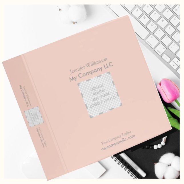 Business Logo Blush Pink Modern Simple Profesional Binder (Creator Uploaded)
