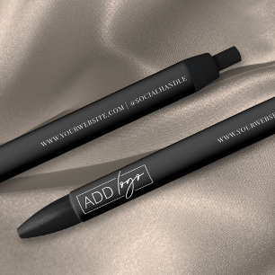 Business Logo Branded Gift Promotional Black Blue Ink Pen