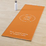 Business Logo Bright Orange Yoga Mat<br><div class="desc">This Business Logo Bright Orange Yoga Mat is easy to personalize, by amending the text to wording of your choice and also uploading your own logo to replace the placeholder before ordering. Once you have personalized the text and uploaded your own logo, then if you wish to make advanced adjustments...</div>