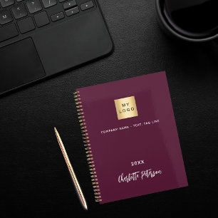 Business logo burgundy 2027 planner