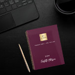 Business logo burgundy elegant 2025 planner<br><div class="desc">A trendy burgundy background.  Personalize and add your business,  company logo,  a text,  year and personal name.  White letters.  If you want it without text,  use your back-space key to delete.</div>