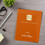 Business logo burnt orange elegant 2025 planner<br><div class="desc">A trendy burnt orange coloured background.  Personalize and add your business,  company logo,  a text,  year and personal name.  White letters.  If you want it without text,  use your back-space key to delete.</div>