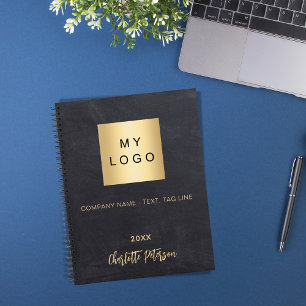 Business logo chalkboard grey name 2025 planner