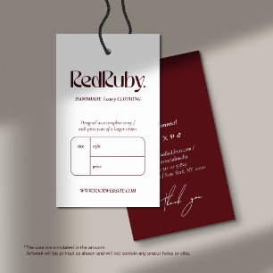 Business Logo Clothing Label Price Hang Tag Card