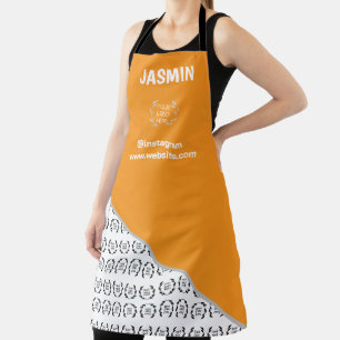 Business Logo Color Block Pattern Name Title Apron
