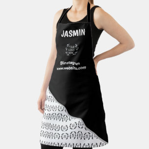 Business Logo Colour Block Pattern Name Title Apron