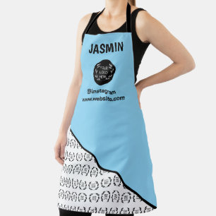 Business Logo Colour Block Pattern Name Title Apron