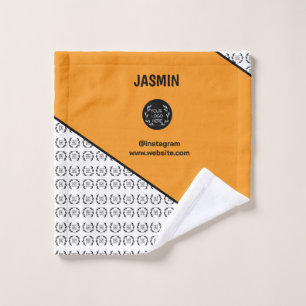 Business Logo Colour Block Pattern Name Title Wash Cloth