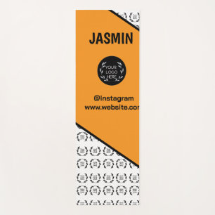 Business Logo Colour Block Pattern Name Title Yoga Mat