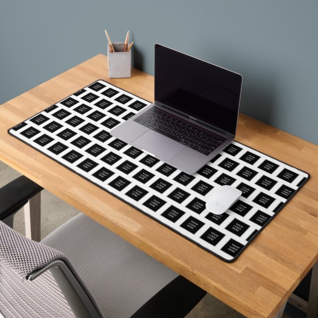 Business logo Company Black Minimalist Desk Mat (Office 2)
