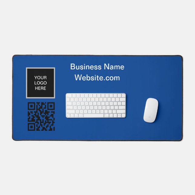 Business logo Company Blue QR Code Desk Mat (Keyboard & Mouse)