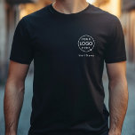 Business Logo Company Branded Staff Employee Name T-Shirt<br><div class="desc">A simple custom black business template in a modern minimalist style which can be easily updated with your company logo and text. If you need any help personalizing this product,  please contact me using the message button below and I'll be happy to help.</div>