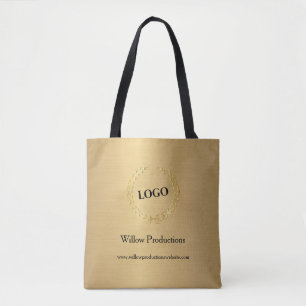 Business Logo Company Gold Tote Bag