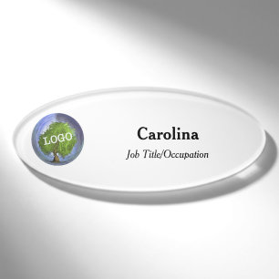 Business Logo Company Magnetic Oval Name Tag