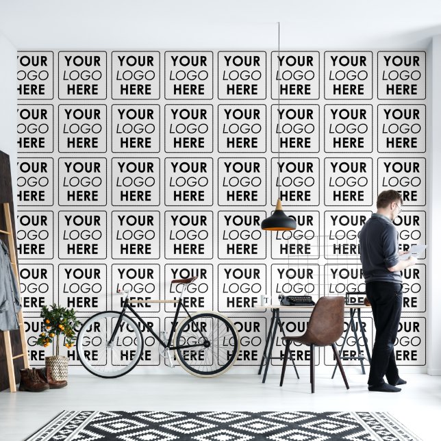 Business Logo Company Modern Minimal Office Wallpaper (Living Room)