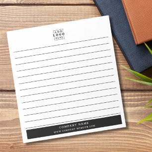 Business Logo Company Name Black Border Lined   Notepad