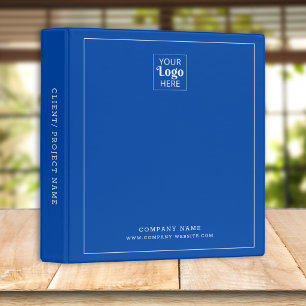 Business Logo Company Name Corporate Cobalt Blue Binder
