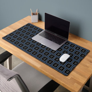 Business logo Company Navy Blue Minimalist Desk Mat