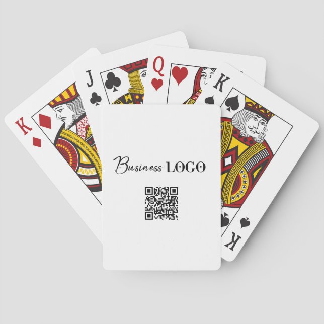 Business Logo Company Presentation QR Code White Playing Cards (Back)