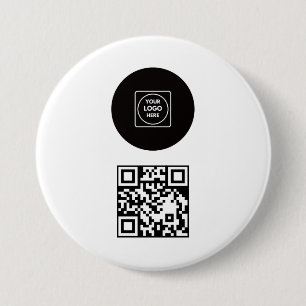 Business Logo Company Promotional QR Code Design 3 Inch Round Button