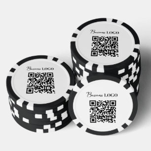 Business Logo Company Promotional QR Code Poker Chips