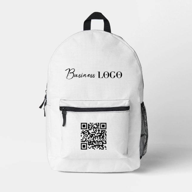 Business Logo Company Promotional QR Code Printed Backpack (Front)