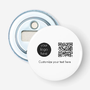 Business Logo Company Promotional QR Code Text Bottle Opener