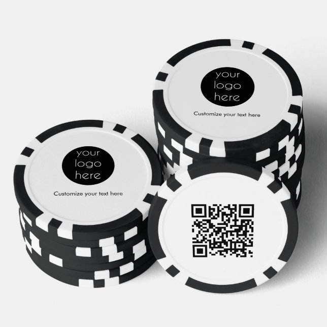 Business Logo Company Promotional QR Code Text Poker Chips (Stack)